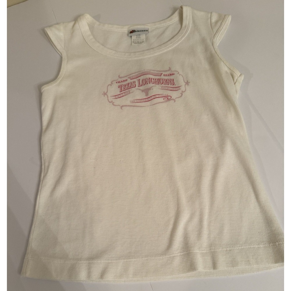 Sin & OCEAN Women Texas Longhorns Waffle Knit Tank Top White XL Sleeveless